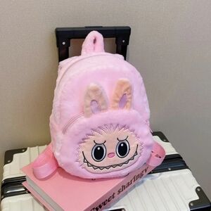 The Monster Style Cute Labubu Backpacks for kids NEW Halloween Bag Light Pink